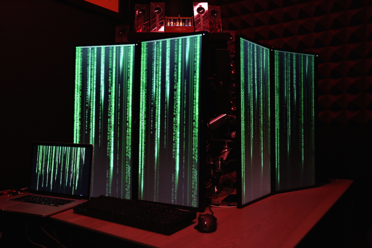 Matrix code falling on vertical monitors